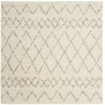thumbnail image 3 of SAFAVIEH Berber Feride Geometric Shag Area Rug, Cream/Light Gray, 6'7" x 6'7" Square, 3 of 12