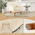 thumbnail image 6 of Resenkos Modern Accent Chair Upholstered Linen Fabric Armchair with Removable Padded Seat Cushion, Fabric Lazy Chair Large Accent Chair, Upholstered Armchair for Living Room, Bedroom, Dorm, Beige, 6 of 6