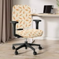thumbnail image 3 of SCRAWLGOD Carrot Red Beige Stretchy Chair Covers for Office Desk Chairs Soft Breathable Rotating Chair Cover Washable Removable High Back Chair Slipcover, Set of 2, 3 of 7