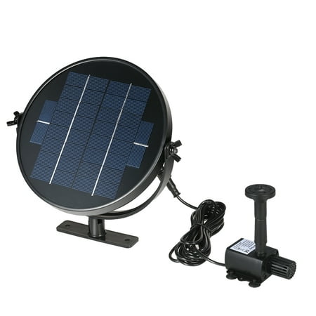 Decdeal 9V 3W Solar Panel Solar Powered Fountain Submersible Brushless Water Pump Kit for Bird Bath Pond Pull 190L/H 170cm