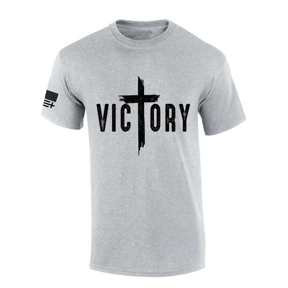 Trenz Shirt Company Mens Christian Victory Cross Jesus Short Sleeve T-shirt-Sports Grey-xxl