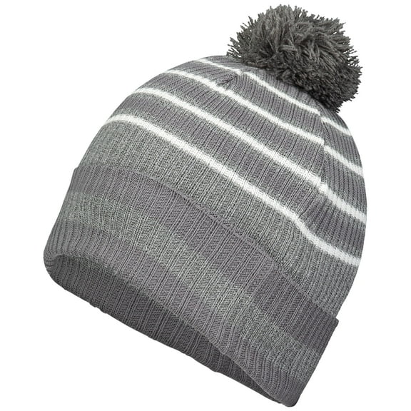 Holloway Sportswear OS Spirit Pom Beanie Graphite/Heather Grey/White 223815