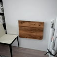thumbnail image 4 of Walnut Wall-Mounted Foldable Table - 28.3" x 17.7" Space-Saving Desk for Kitchen, Balcony, or Office, 4 of 5
