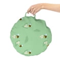 thumbnail image 2 of Bees Round Floor Cushion with Handle, Rhythmic Flying Insects Flowers and Leaves in Pastel Colors Doodle Print, Pillow for Living Room & Dorms, 18" Round, Pale Green Earth Yellow, by Ambesonne, 2 of 4