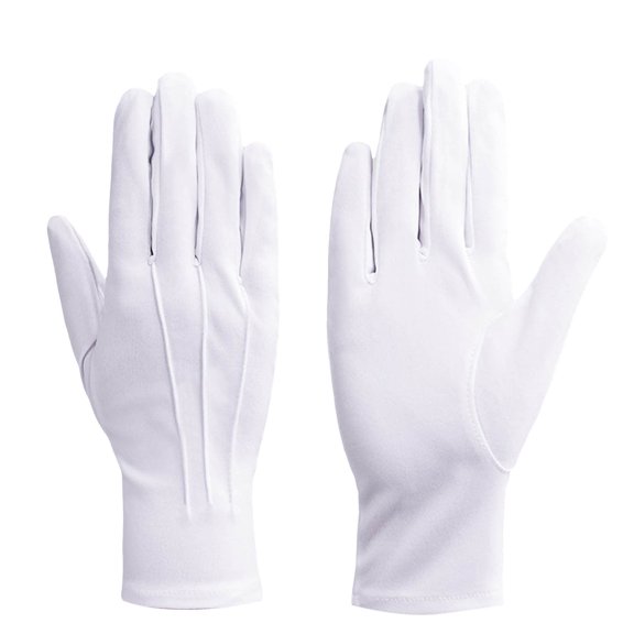 Avolia 2026 White Ceremonial Gloves White Gloves White Cotton Nylon Dress Gloves Suitable for Honor Guards formal Tuxedos