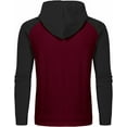 thumbnail image 3 of Tyhengta Men's Hoodies Pullover Plaid Jacquard Hoodie Long Sleeve Casual Drawstring Sweatshirts with Pocket Winered/Black XXL, 3 of 8