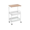 thumbnail image 1 of Carrito Organizador De Cocina 2 Niveles Móvil Ruedas Freno blanco, 1 of 7