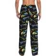 thumbnail image 3 of Uemuo Colorful Skateboard Pattern Men's Wide Leg Palazzo Lounge Pants with Pockets Light Weight Loose Comfy Casual Pajama Pants-Large, 3 of 9