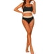 thumbnail image 2 of Conjuntos de bikini de canalé para mujer INSPIRE CHIC, traje de baño de dos piezas con tirantes ajustables, 2 of 5