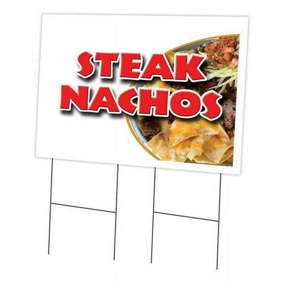 24 x 36 in. Yard Sign & Stake - Steak Nachos