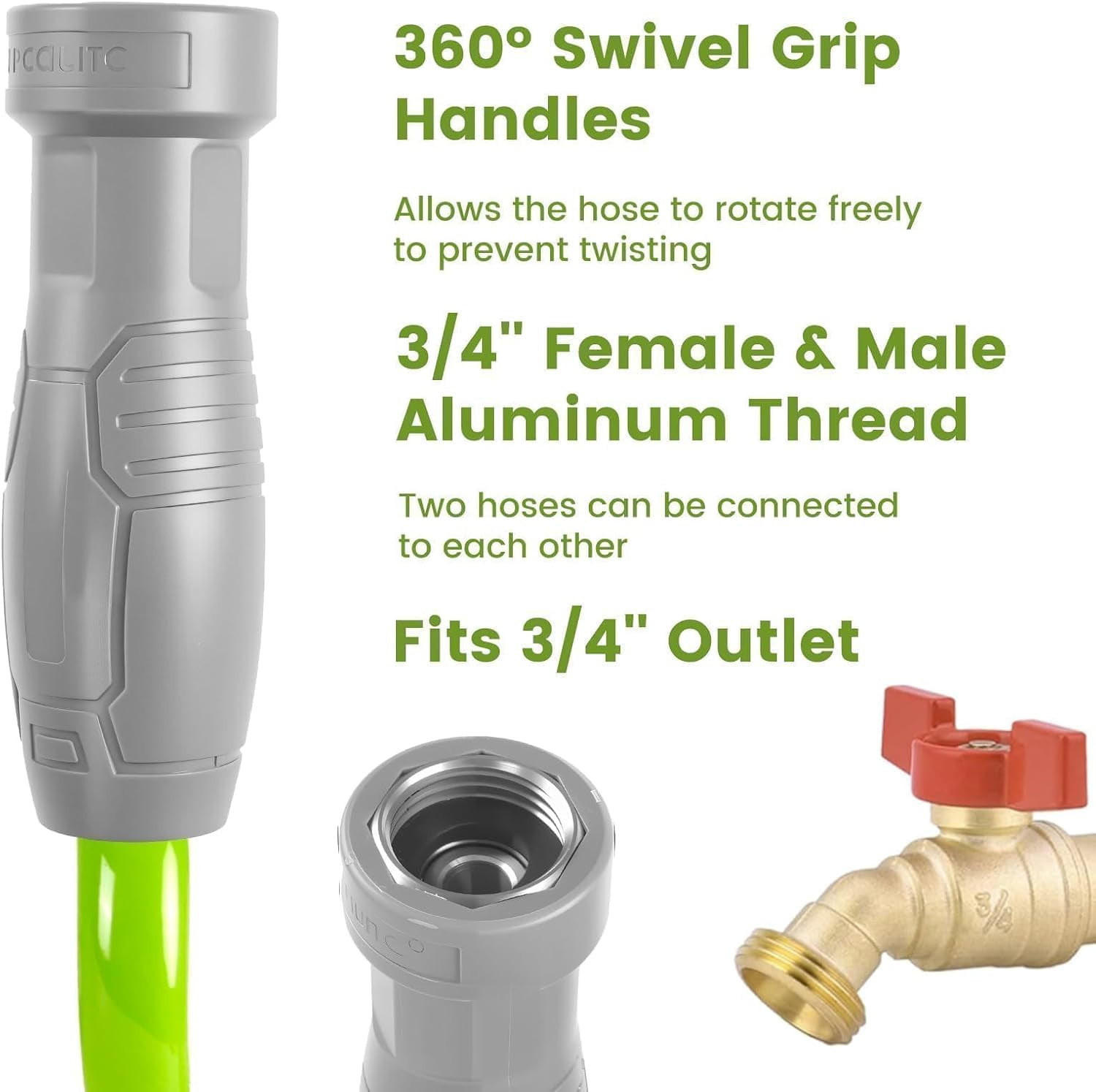 1/2” Polyurethane Coil Garden Hose 50 FT