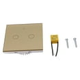 thumbnail image 3 of For Tuya Smart Light Switch 2 Gang, Wifi Smart Touch Wall Switch With Capacitor Gold Smile Home, 3 of 9