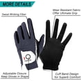 thumbnail image 3 of FINGER TEN Golf Gloves Men Right Left Handed Golfer Mens Glove RainGrip Hot Wet Weather Value 6 Pack, All Weather in Small Medium M/Large Large XL XXL 3XL, 3 of 7