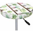 thumbnail image 3 of Velvet Bar Stool Covers Round Stool Cushion Covers Stool Chair Covers Barstool Covers Slipcovers, Stretchy & Elastic Edge Soft Fabric Machine Washable, Dia 12 Inch, Green Plants Leaves, 3 of 6