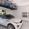 thumbnail image 1 of 3 x 6ft Heavy Duty Overhead Garage Storage Rack, 22'' to 40" Ceiling Drop-Down Height Adjustable Storage Racks, 450 LBS Weight Capacity, 72" L x 36" W x 40" H, 1 of 9