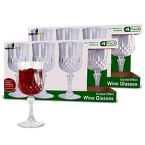 Impresserve 8 oz Clear Disposable Plastic Wine Glasses, Crystal-Like Elegance - 8 Count