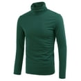 thumbnail image 2 of CamisePaHombres De Mangas Largas Cuello De Cisne Ajuste Delgado Casual Verde Oscuro 52, 2 of 7