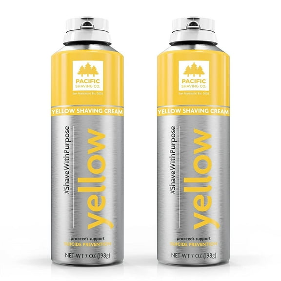 Pacific Shaving Company Yellow, Colorful, Foamng Shave Cream for Men & Women, 2-Pack, 7 oz.