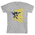 thumbnail image 3 of Youth Boys DC Comic Book Batman Repeat Text Athletic Grey Graphic Tee Shirt-M, 3 of 5