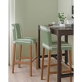 thumbnail image 2 of Dark Sage Green Bar Stool Covers Set of 2, Farmhouse Sage Green White Striped Stretch Washable Bar Chair Covers with Backs, Removable Pub Counter Height Chair Cover for Kitchen Dining Room Cafe, 2 of 7