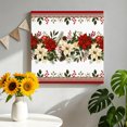thumbnail image 2 of Canvas Wall Art, Red Poinsettia Christmas Framed Canvas Prints for Living Room Bathroom, Xmas Botanical Berry Red Border Gallery Wrapped Wall Decor for Home Office, Gifts, 12"x12" Ship Next Day, 2 of 9