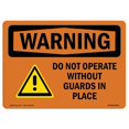 thumbnail image 1 of SignMission OS-WS-A-1824-L-12564 18 x 24 in. OSHA Warning Sign - Do Not Operate without Guards in Place, 1 of 1