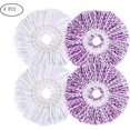 thumbnail image 3 of 4 Pieces Spin Mop Head Mop Head Mop Heads Microfiber Replacement Mop Head Replacement Mop Head for Spin Mop White and Purple, 3 of 5