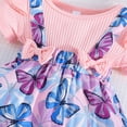 thumbnail image 4 of WIBACKER Newborn Baby Girls Summer Clothes Infant Short Sleeve Butterfly Print Romper Dress Headband Outfits, 4 of 8