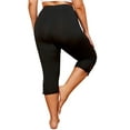 thumbnail image 3 of DYMADE Women Plus Size Skinny Stretch Leggings Cutwork Fitness Capri Pants, 3 of 5