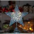 thumbnail image 6 of Christmas Tree Topper 8'' Blue - Glittered Blue Star Hallow Tree Topper for Mas Tree Decorations/Holiday Party Home Indoor/Bar Shop Office, 6 of 7