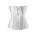 thumbnail image 5 of SHCKE Women's Overbust Corset Bustier Top Satin Lace Up Boned Waist Cincher Plus Size Shapewear, 5 of 5