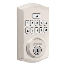 Weiser SmartCode Traditional Keypad Satin Nickel Keyless Entry Door Lock/Exterior Door Deadbolt