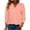 Pink, variant on Turilly Women's V-Neck Pleated Cuffed Tops 3/4 Sleeves Solid Color Rtop