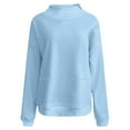 thumbnail image 5 of Women's Hoodless Solid Color Pullover Sweater with Side Pocket Long Sleeve Crewneck Soft Comfortable Casual Wear for Everyday Outfits Womens Casual Pullover Tops Long Sleeves Casual Shirts, 5 of 5