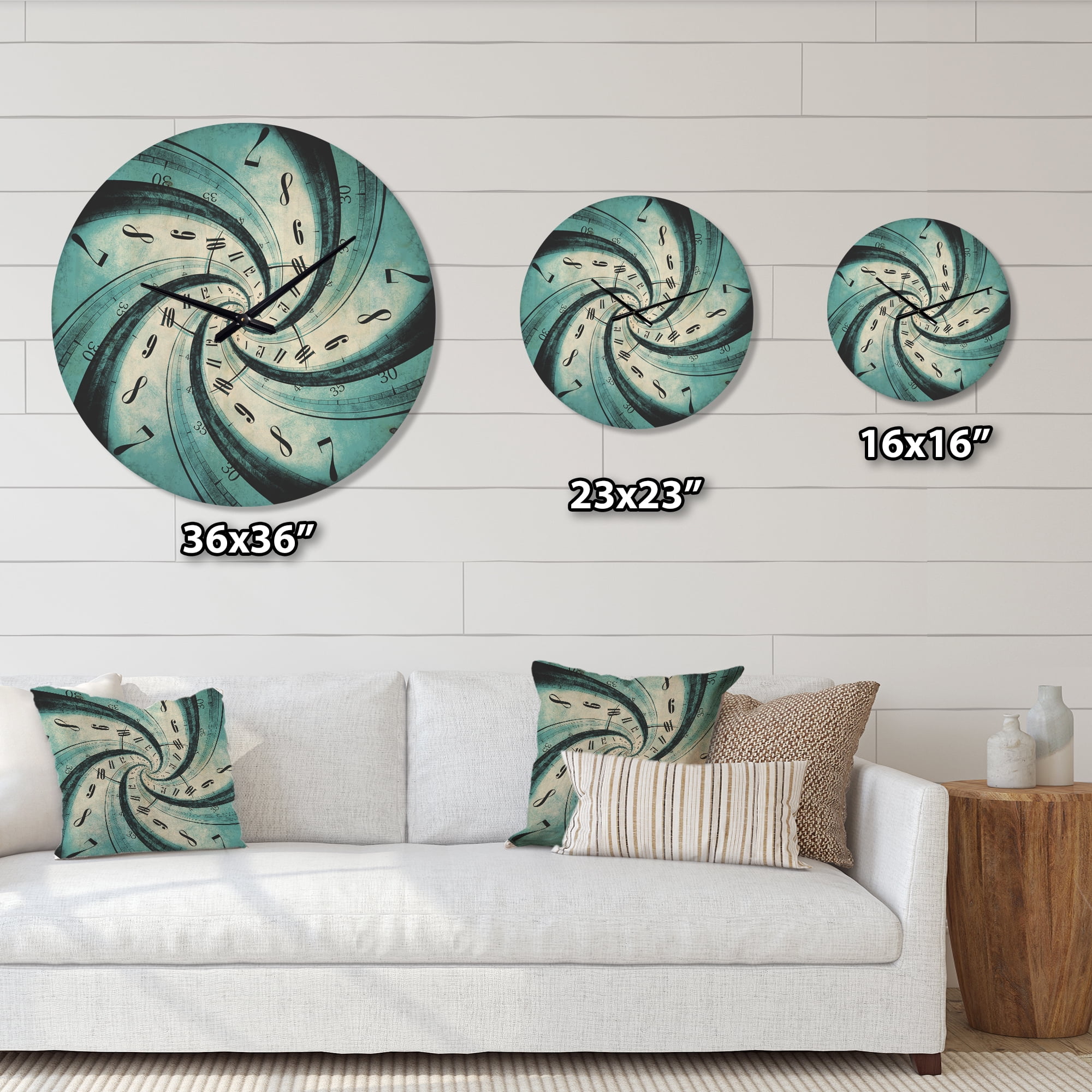 Designart 'Vortex Time Spiral ' Modern Wood Wall Clock