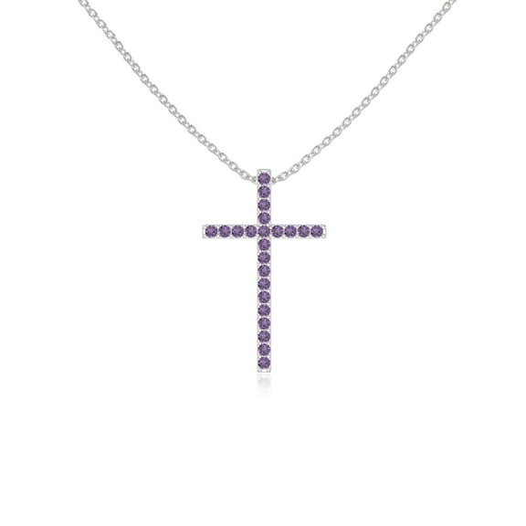 Natural Amethyst Cross Shape Pendant Necklaces for Women in Sterling Silver, February Birthstone Jewelry Gifts for Her Birthday, Wedding Anniversary, Graduation, Christmas, Mothers Day, Valentines