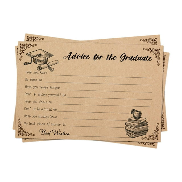 KLKCMS 16 Pieces Graduation Advice Cards for Friends College Graduation Decorations Brown