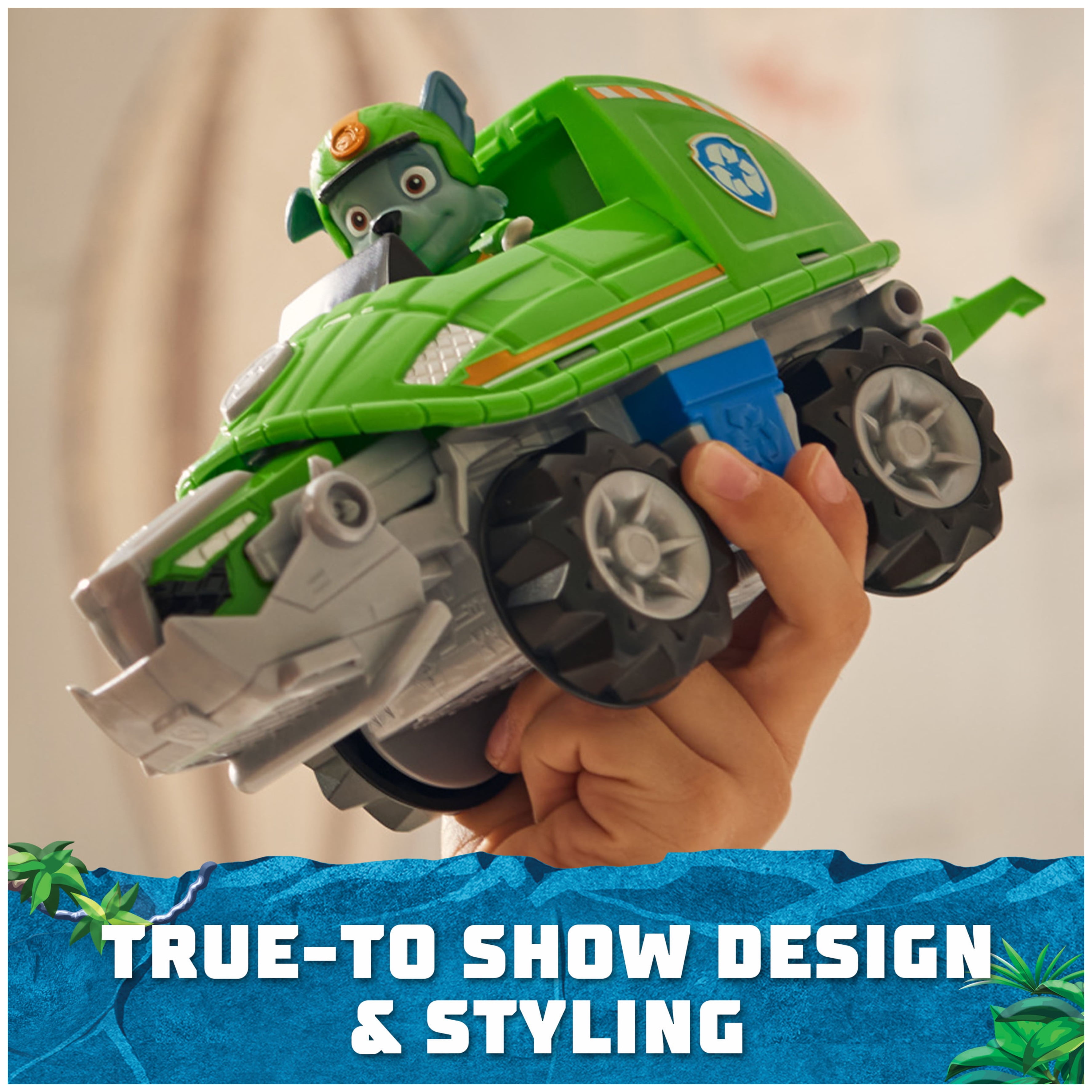 PAW Patrol Jungle Pups, Rocky Turtle Vehicle with Figure, Toys for Kids Ages 3 and Up