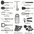 thumbnail image 6 of Lux Deor 23 Pieces Kitchen Cooking Utensils Set – 446°F Heat Resistant kitchen Gadgets for Non-Stick Cookware BPA FREE – Silicon Rubber Spatula set - Black, 6 of 12