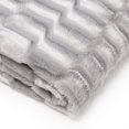thumbnail image 2 of Faux Fur Reversible Fleece Blanket Gray, 2 of 3