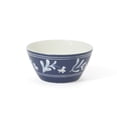 thumbnail image 5 of Martha Stewart Maiden Crown 12-Piece Sky Blue Dinnerware Set – Vegan Bone China Ceramic Plates & Bowls – Floral Design – Service for 4, 5 of 10