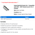 thumbnail image 2 of Intake Manifold Gasket Set - Compatible with 2003 - 2007 Honda Accord 2.4L 4-Cylinder 2004 2005 2006, 2 of 2