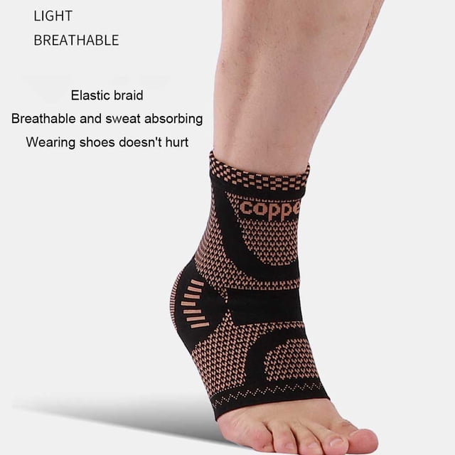 Ankles Brace Sweat-absorbing Nonslip Sports Sock Elastic Breathable Compression Protective Unisex Gym Injury Recovery Support Skin Color L