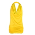 thumbnail image 1 of Blusa sexy con cuello drapeado y espalda descubierta, sin mangas, para mujer - Poliéster, perfecta para mujeres embarazadas y salidas informales, 1 of 2