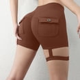 thumbnail image 2 of Scrunch Workout Shorts with Pockets Charm Gym Biker Shorts for Women High Waisted Booty Yoga in Breathable Fabric Brown M, 2 of 6