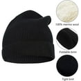 thumbnail image 3 of Gorro de lana de punto 100% lana de merino Gorros de invierno cálidos unisex Gorro de punto elástico suave, transpirable y acogedor con puños Zhivalor Gorras y Gorros, 3 of 6