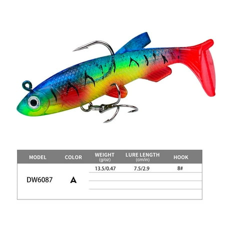 Rooha 7.5cm/13.5g Soft Bait Fishing Lures Sinking Swimbait Paddle Tail Jig