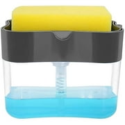 Soap Pump Dispenser & Sponge Holder For Kitchen Sink Dish, Washing Soap Dispenser 13 Ounces (grey)