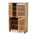 thumbnail image 3 of Baxton Studio Chêne Fernanda Bois Fini 4 Portes Armoire de Rangement de Chaussures, 3 of 10