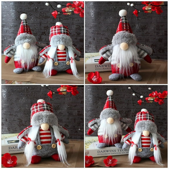 MERRYHAPY 2pcs Figurine Ornament Gnome Dolls Cloth for Home Adornment Assorted Color